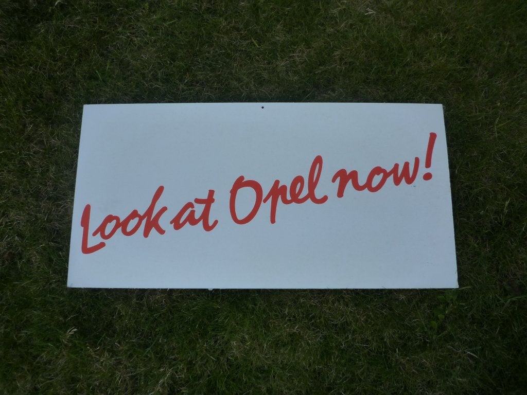 "Look at Opel Now" reclameborden 3x, Ophalen of Verzenden, Zo goed als nieuw, Opel