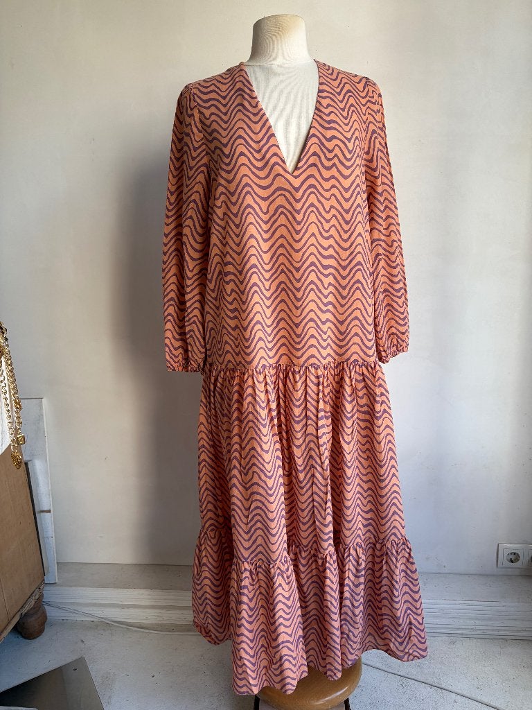 zara maxi jurk pastel oranje lila, Kleding | Dames, Jurken, Maat 38/40 (M), Verzenden, Zara, Oranje