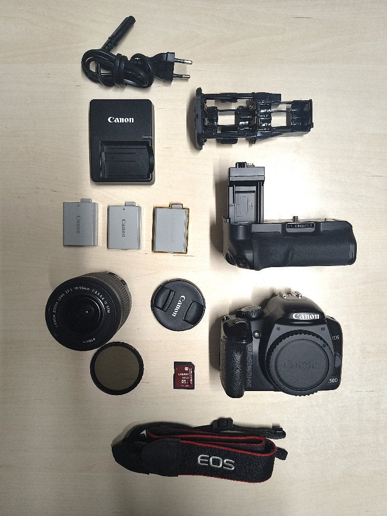 Canon 450D met EF-S 18-55 STM lens, Gebruikt, Spiegelreflex, Canon, 12 megapixels
