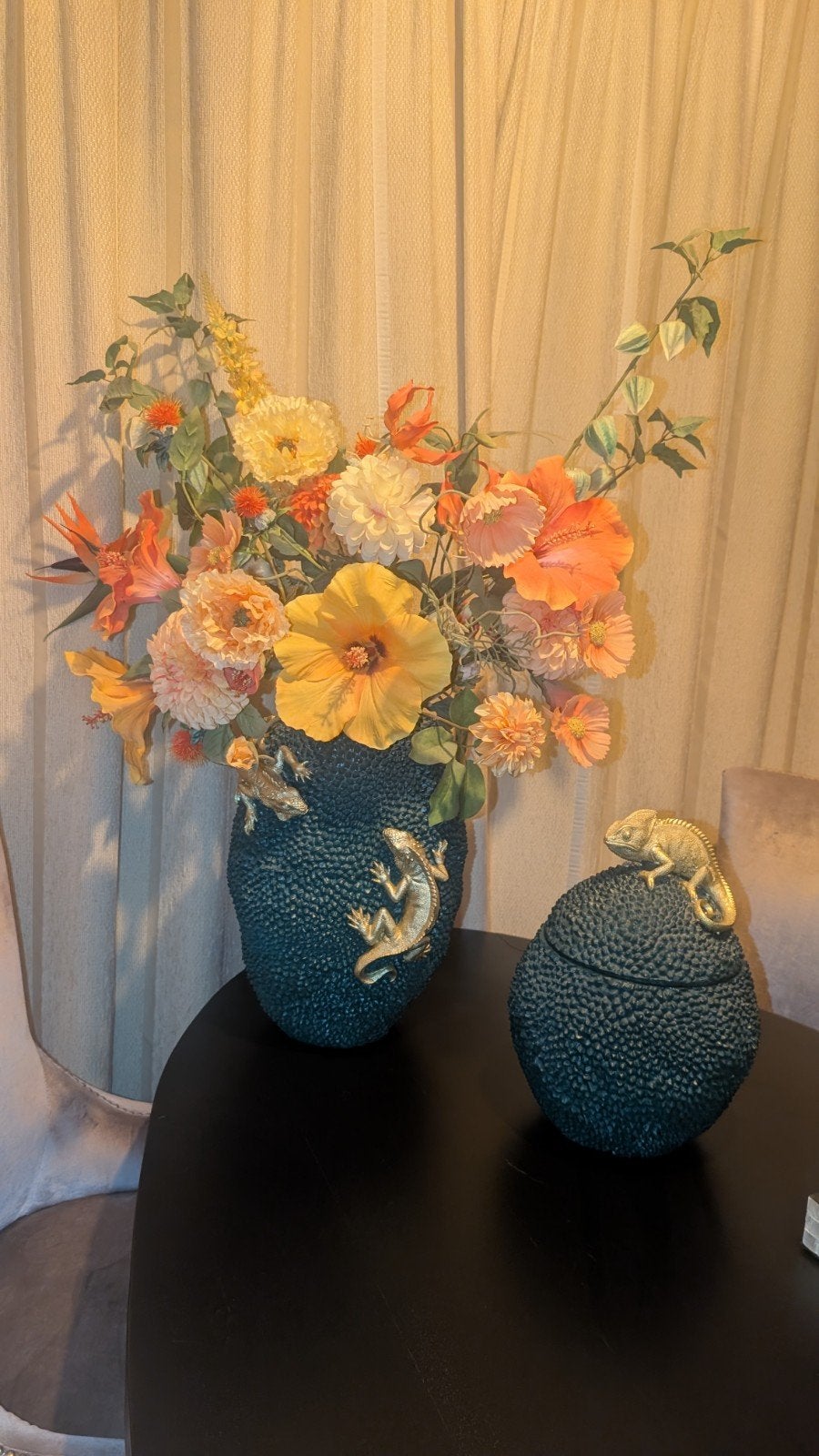 Luxe Colmore by Diga vaas met boeket, Ophalen, Binnen, Kunstbloem, Zo goed als nieuw