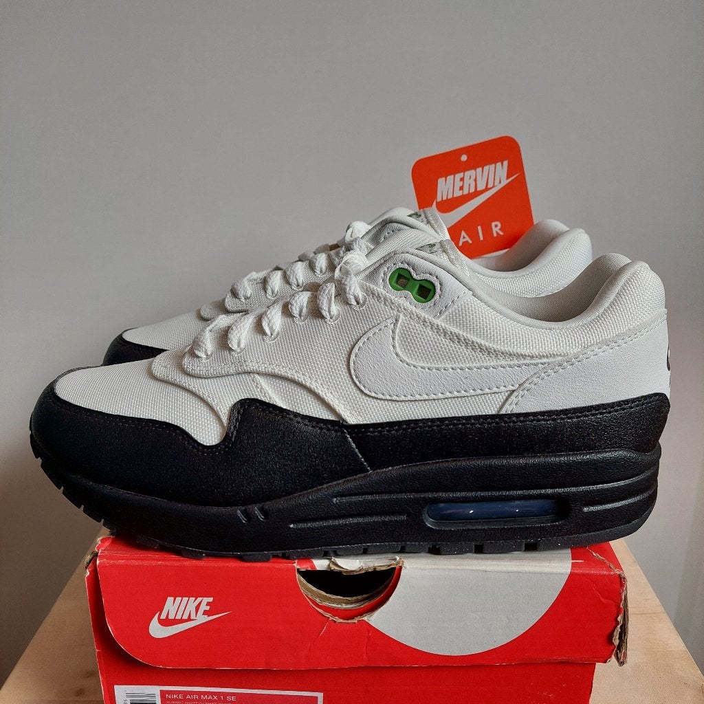 Nike Air Max 1 SE Black White Chlorophyll - size EUR 41, Zwart, Nike, Nieuw, Ophalen of Verzenden