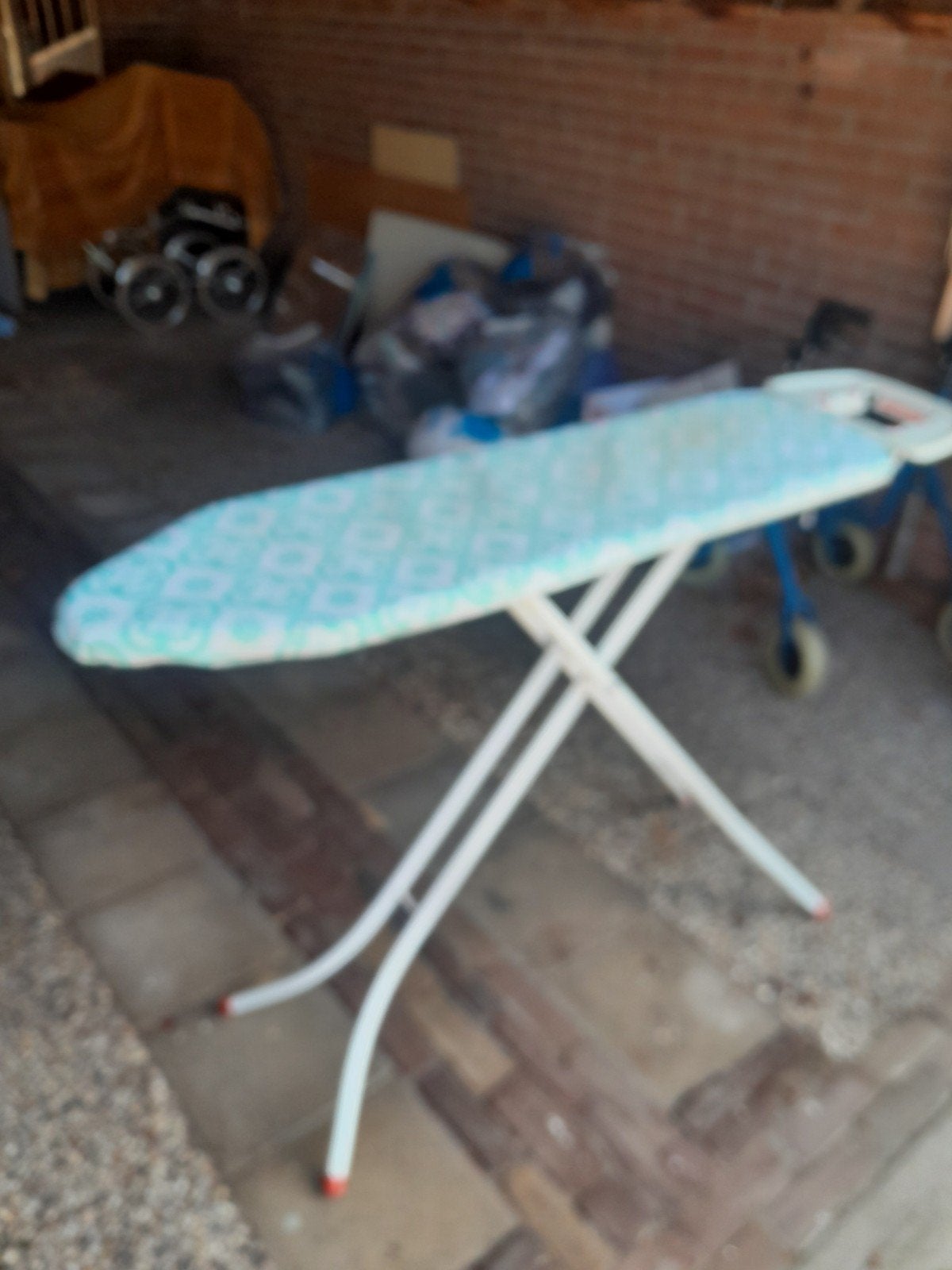 Strijkplank met turquoise hoes, Witgoed en Apparatuur, Strijkijzers en Strijkplanken, Ophalen of Verzenden, Gebruikt