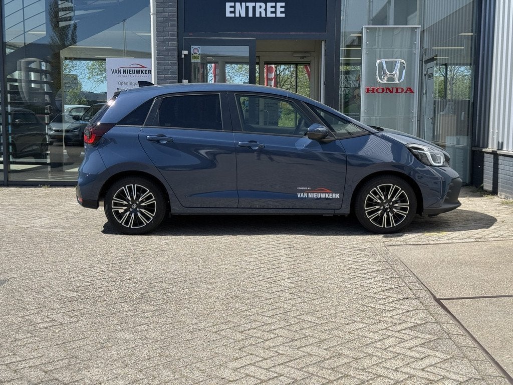 HONDA Jazz 1.5 e:HEV Automaat Advance | Carplay & Android |, Auto's, Honda, 12 maanden, 4 cilinders, Blauw, Leder en Stof