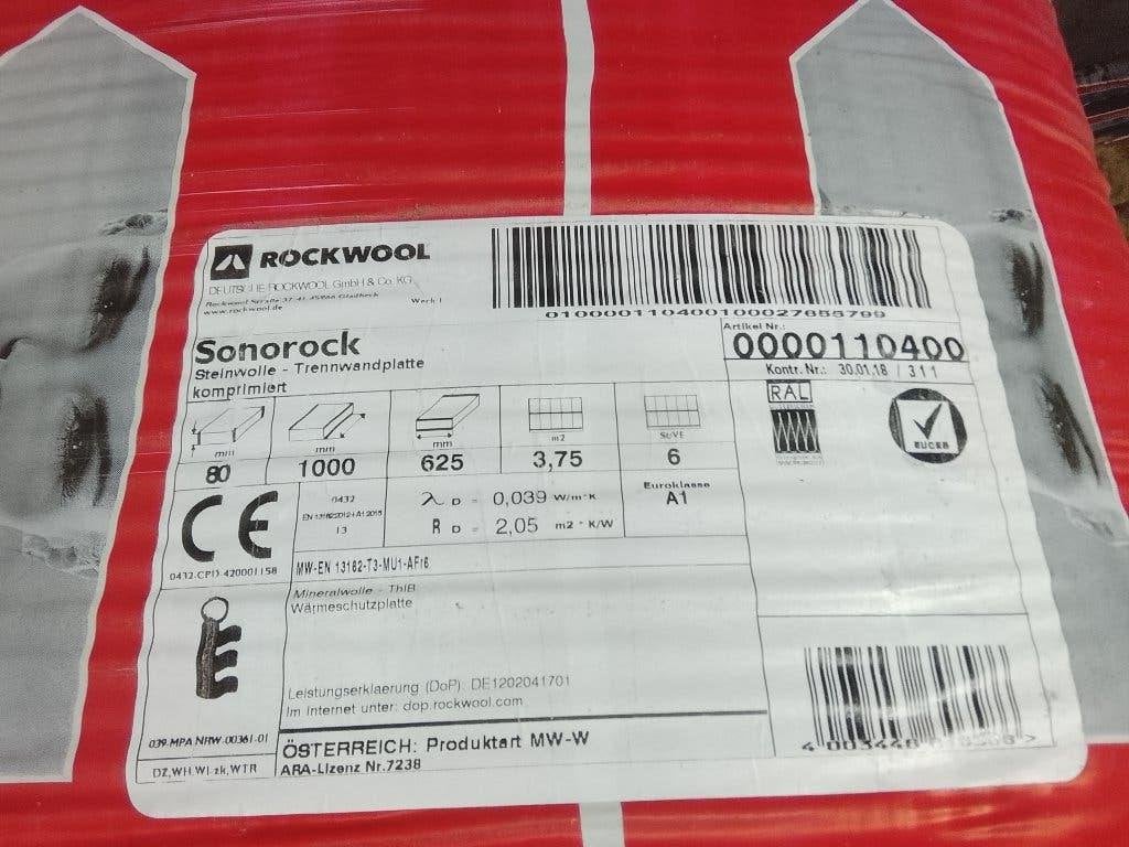 Rockwool isolatie, 4 tot 8 cm, Nieuw, Steenwol, Ophalen of Verzenden