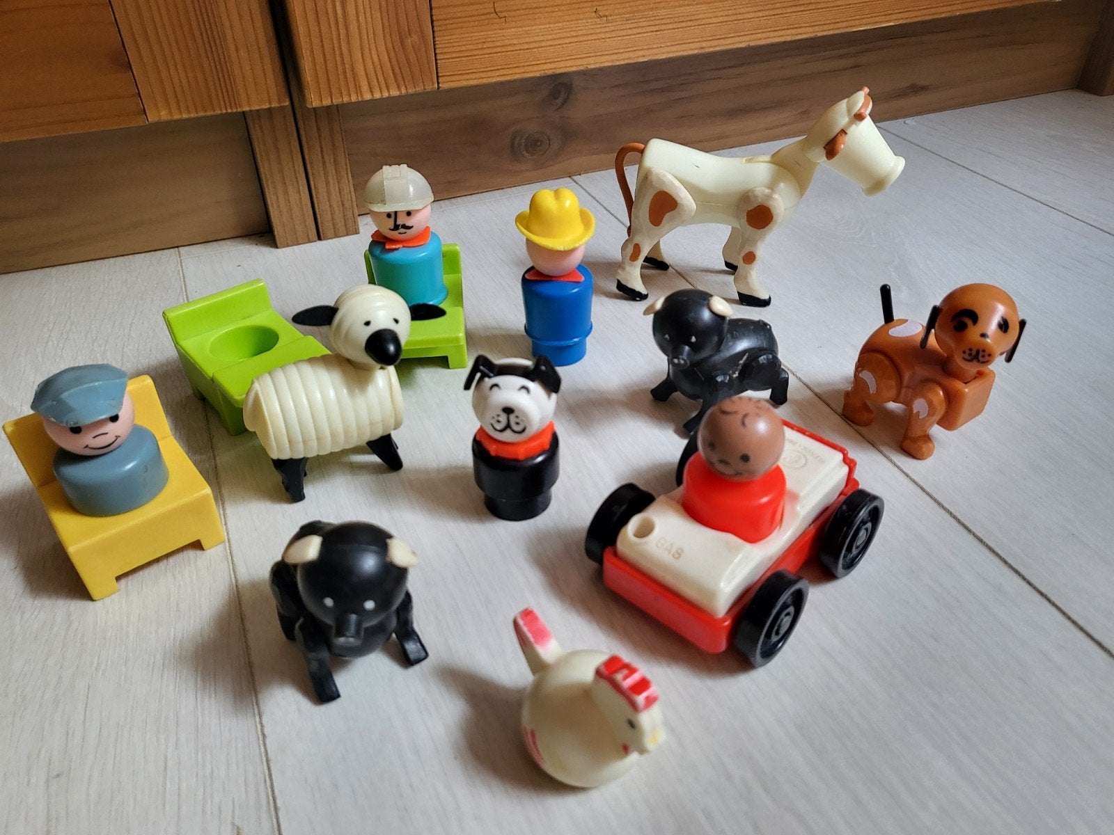 Vintage Fisher Price little People dieren en poppetjes, Ophalen of Verzenden, Gebruikt