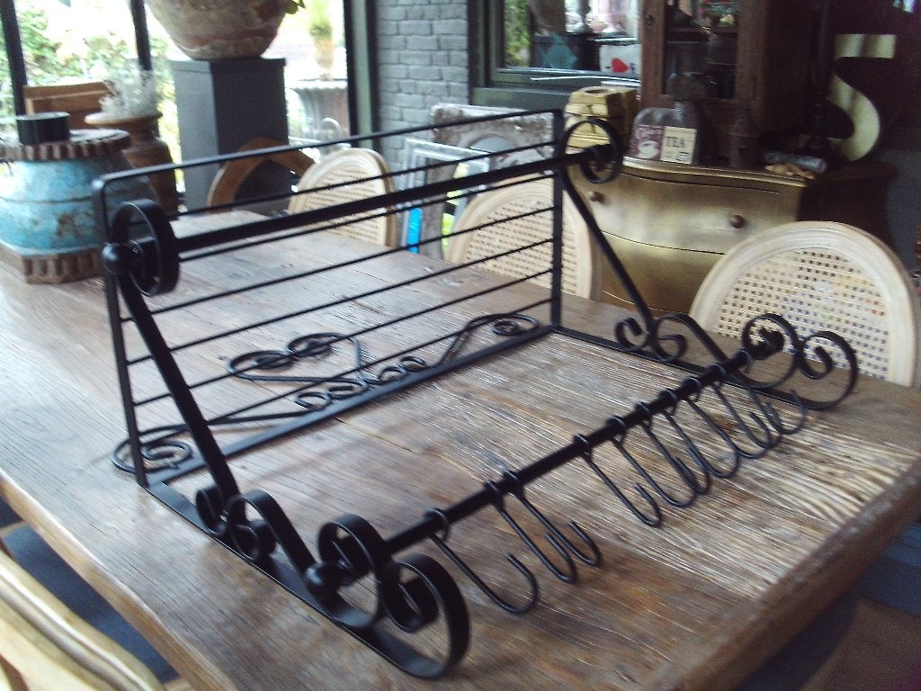 Zwart metalen wandrek/kapstok/hangrek 79x75x36 cm, Huis en Inrichting, Gebruikt, Minder dan 100 cm, Metaal, Ophalen