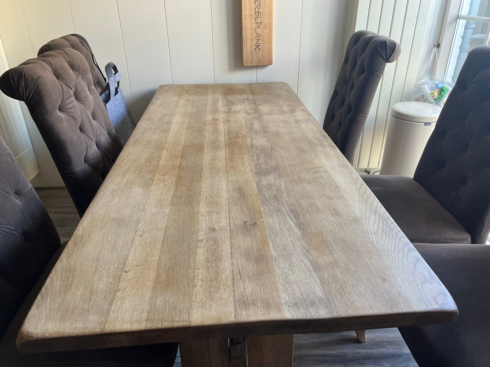 Een prachtige oude kloostertafel meer dan 100 jaar oud, Ophalen, Gebruikt, Eikenhout, 50 tot 100 cm