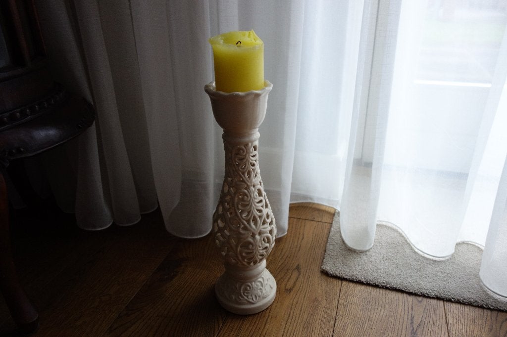 Kandelaar steen, Overige materialen, 25 tot 50 cm, Beige, Nieuw