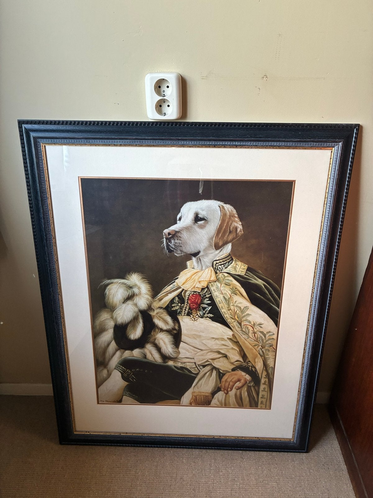 Poncelet mooie lijst met portret van hond, Ophalen of Verzenden