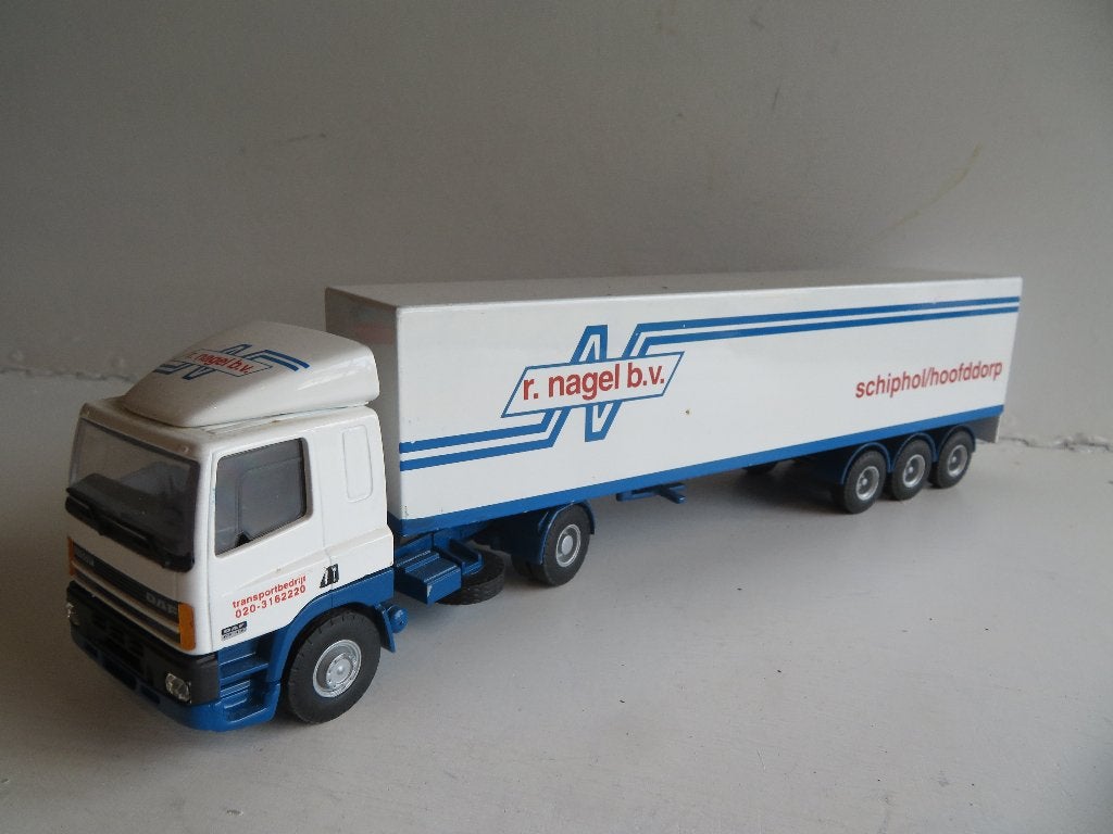 Lion Toys Daf 85CF Nagel bv 1:50 Schiphol Hoofddorp, Hobby en Vrije tijd, Modelauto's | 1:50, Ophalen of Verzenden, Bus of Vrachtwagen