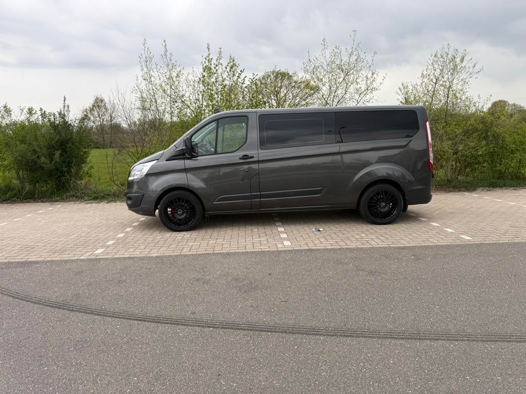 Ford Transit Custom GB 2.2 Tdci  179pk 290 dubbele cabine, Auto's, Bestelauto's, Voorwielaandrijving, Stof, Zwart, 4 cilinders