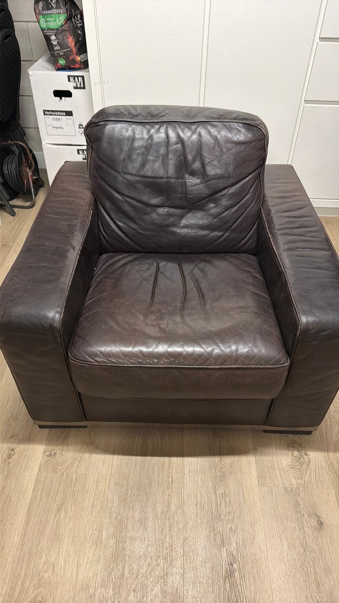 Natuzzi fauteuil, Ophalen, Gebruikt, 100 tot 125 cm, Leer