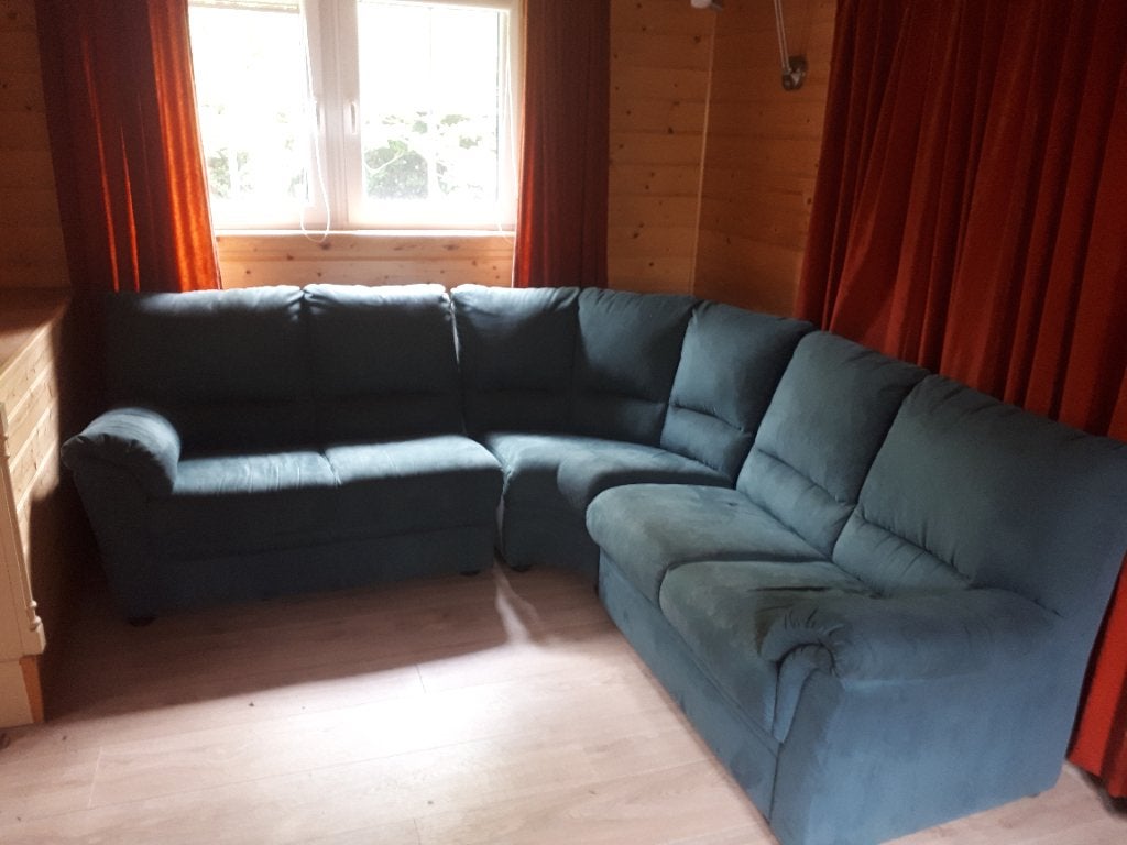 Te koop: Natuzzi hoekbank (zgan)., Ophalen of Verzenden, Zo goed als nieuw, Stof