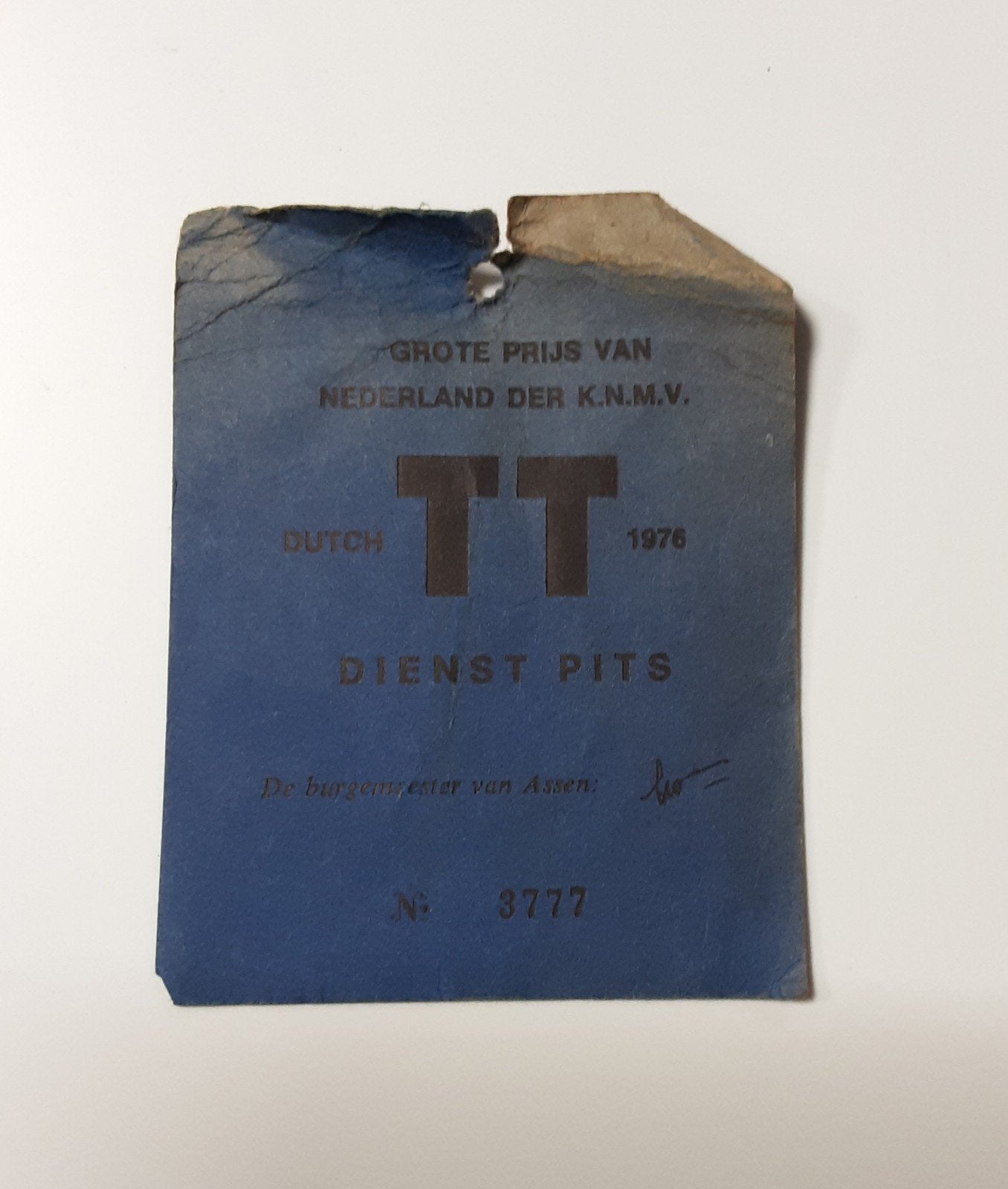 1976 DUTCH TT Dienst Pits pas grote prijs van Nederland, Ophalen of Verzenden, Motoren