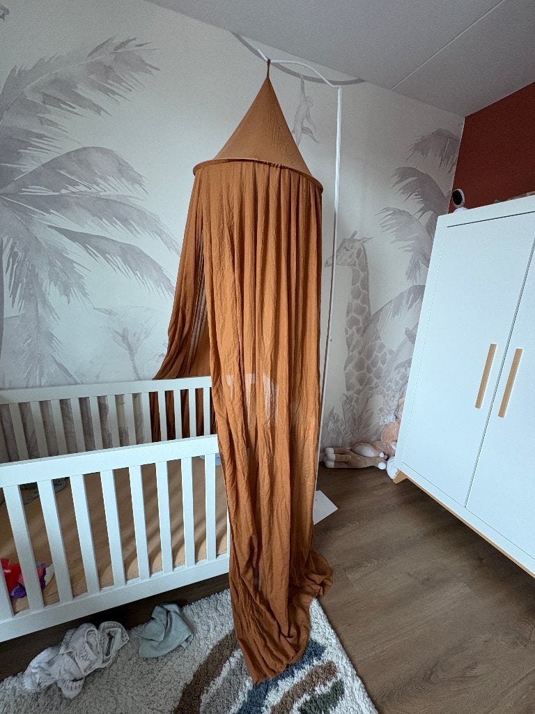 Witte piekstok met terracotta klamboe, Overige kleuren, Ophalen of Verzenden, Zo goed als nieuw, Inclusief standaard