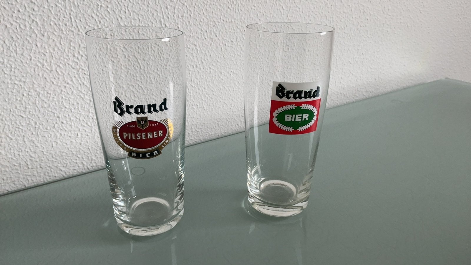2 vintage brand bier glazen, Ophalen of Verzenden, Zo goed als nieuw, Bierglas
