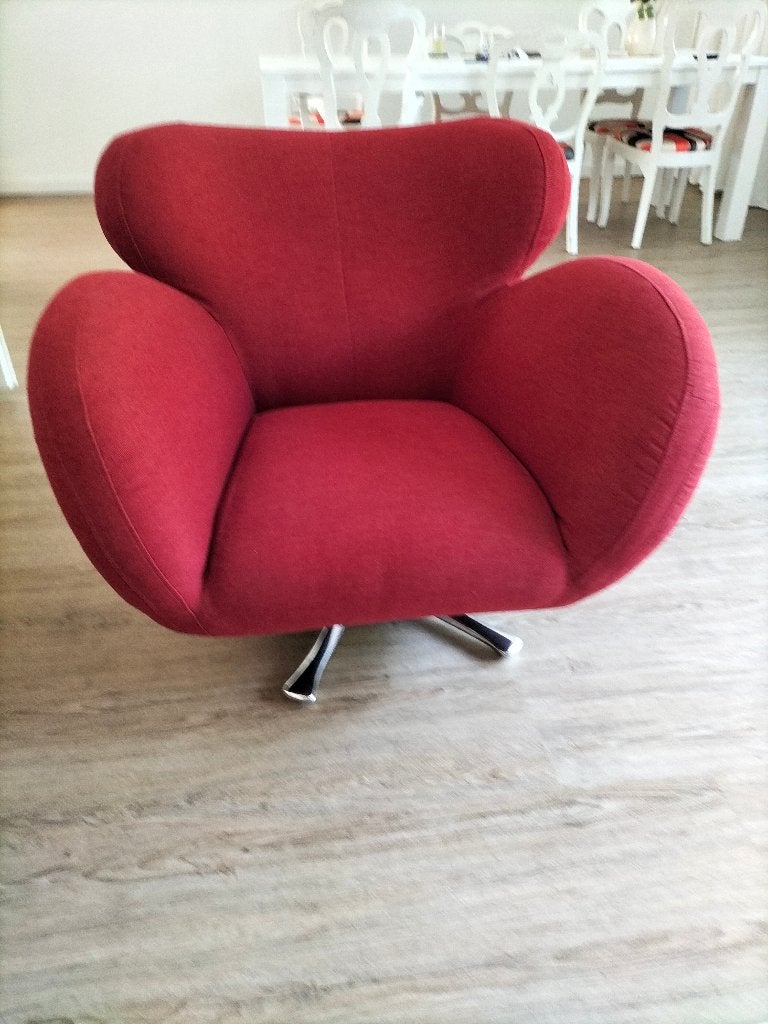 Design stoel Bordeaux rood kuka, Ophalen, Gebruikt, 75 tot 100 cm, 50 tot 75 cm