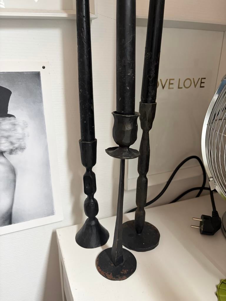 Zware metalen kandelaars van Loft Arnhem met Uyuni LED, Ophalen of Verzenden, Overige materialen