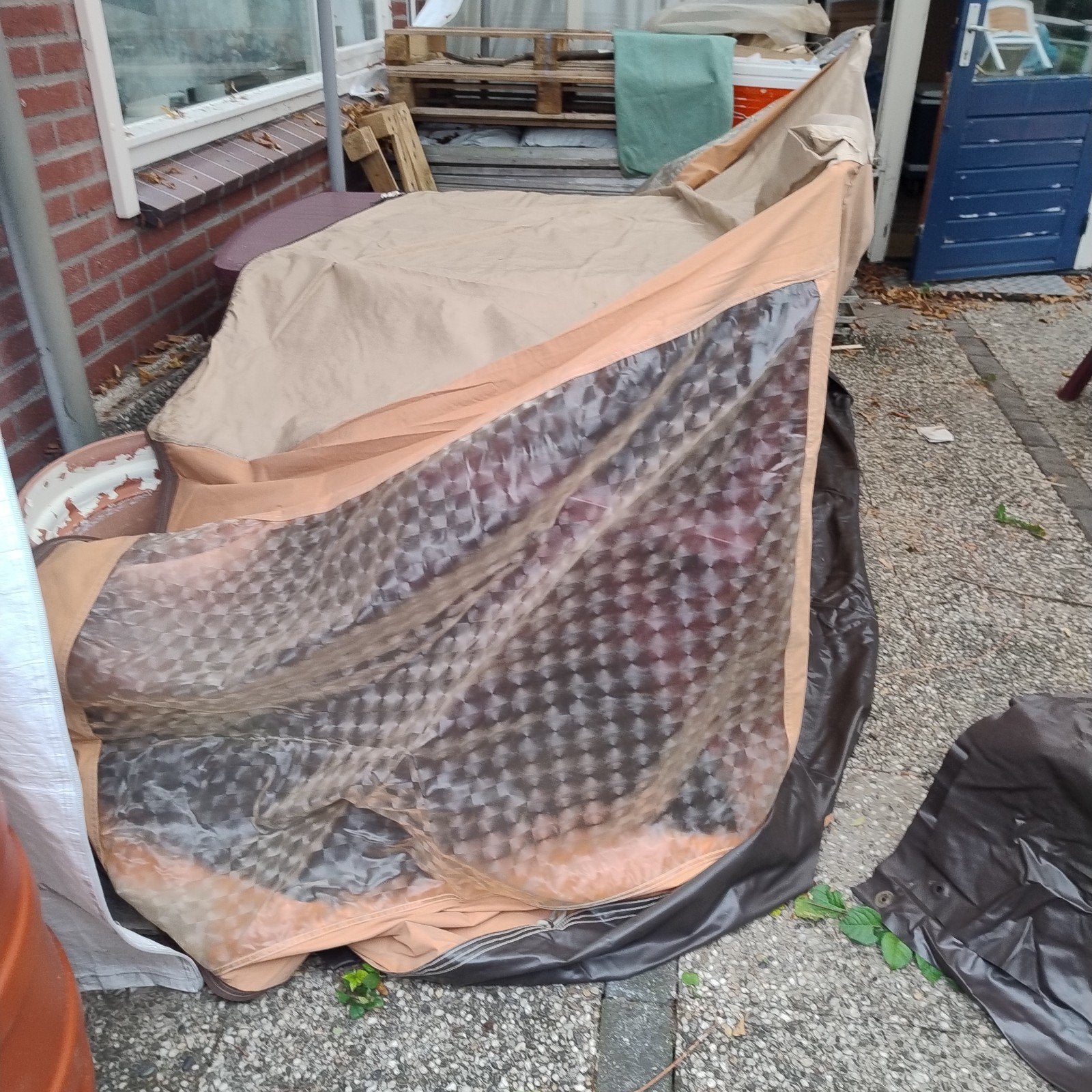 Walker uitbouw voortent 210x135 met binnentent, Ophalen, Gebruikt