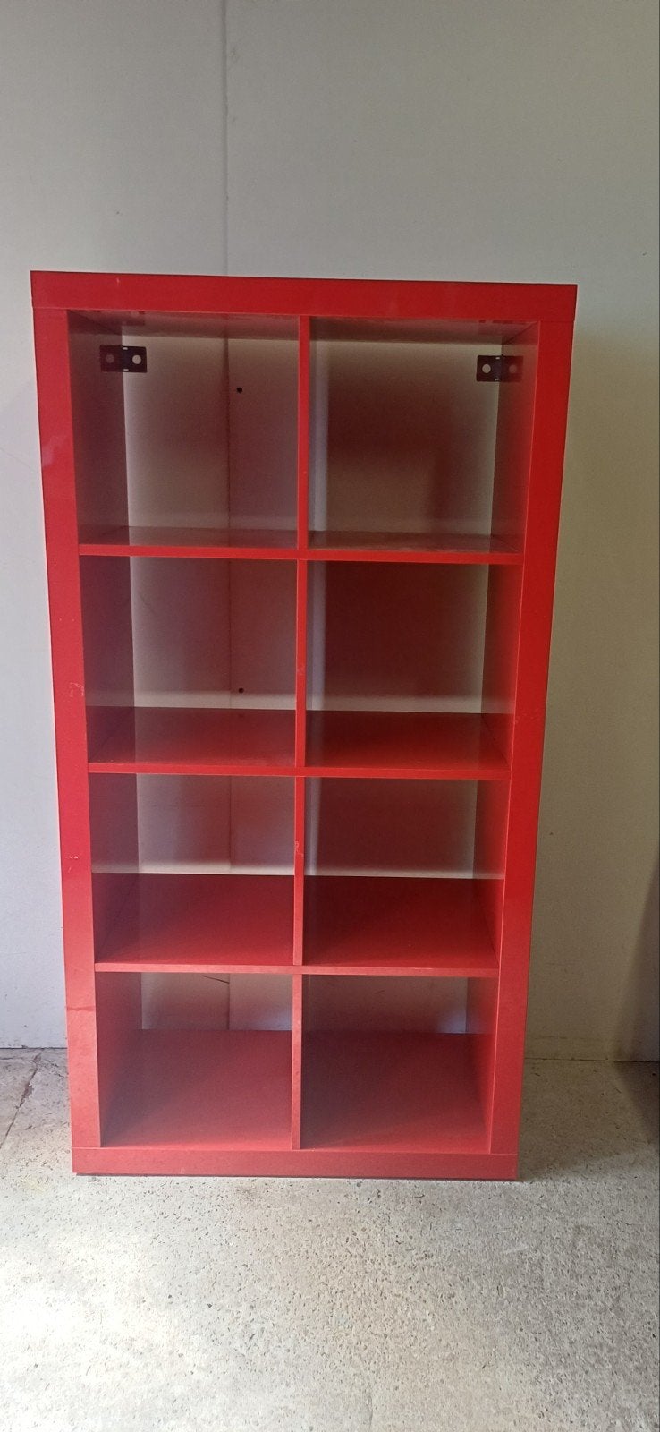 Ikea kallax rode lak vakkenkast 8 vak, Ophalen, Gebruikt, 50 tot 100 cm, Minder dan 100 cm