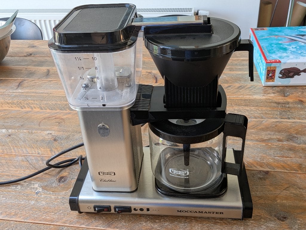 Technivorm Moccamaster Clubline, Witgoed en Apparatuur, Koffiezetapparaten, Ophalen, Afneembaar waterreservoir, Gebruikt, 10 kopjes of meer