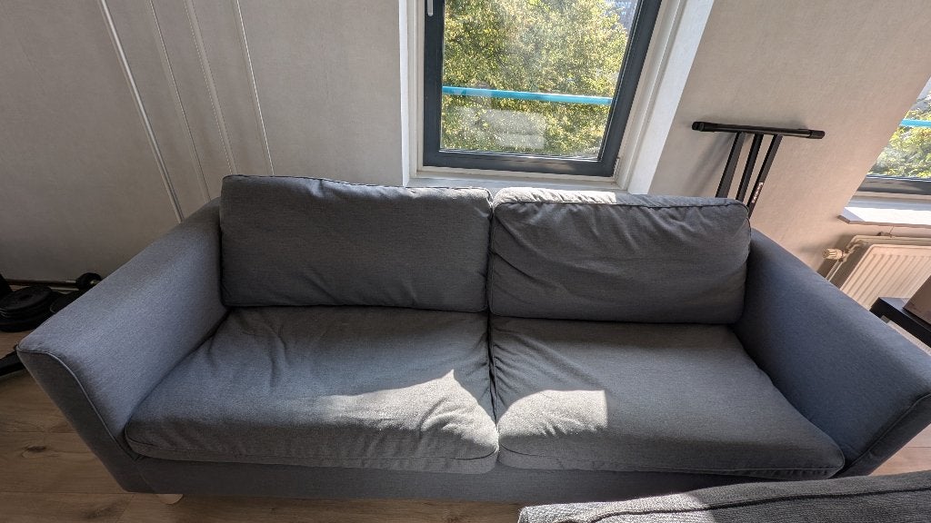 IKEA PÄRUP 3-zitsbank, Gunnared donkergrijs, Ophalen, Hout, Driepersoons, 75 tot 100 cm