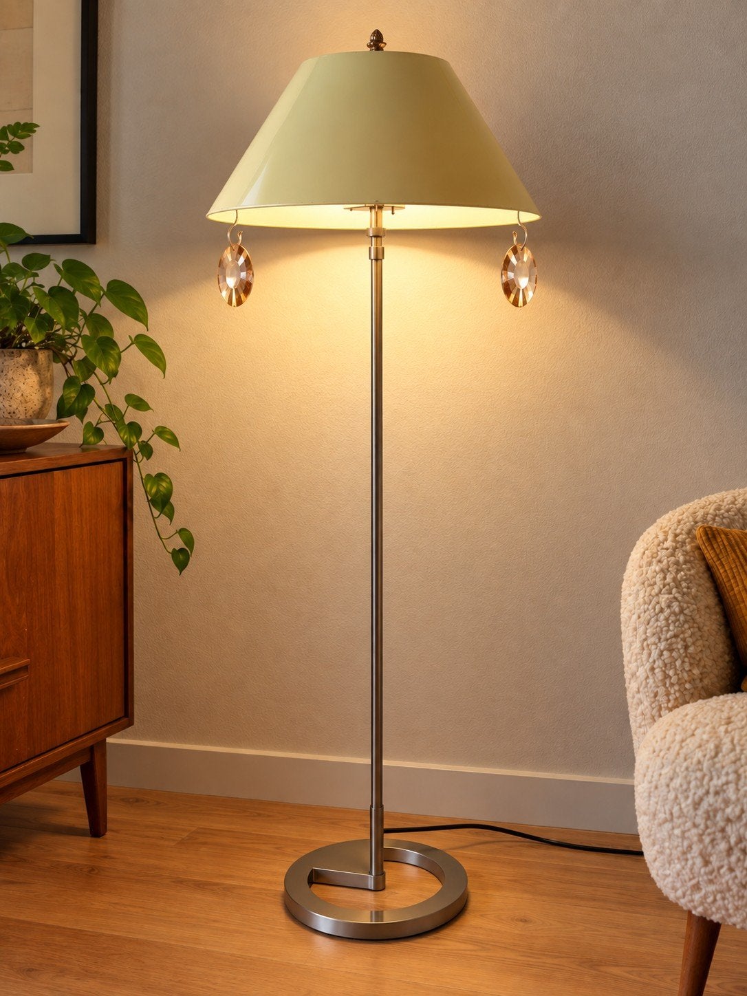 Unieke vintage design vloerlamp – Philips lampenkap, Vintage, Upcycled, Design, 1103bg, E27 (groot), Zo goed als nieuw
