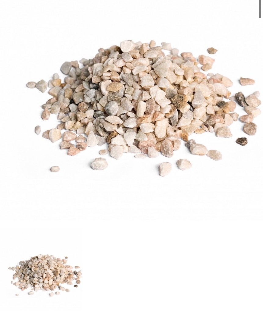 12 zakken Siergrind Mont Blanc 20kg Split 8/16 mm, Tuin en Terras, Grind, Keien en Split, Ophalen, Beige, Nieuw, Grind