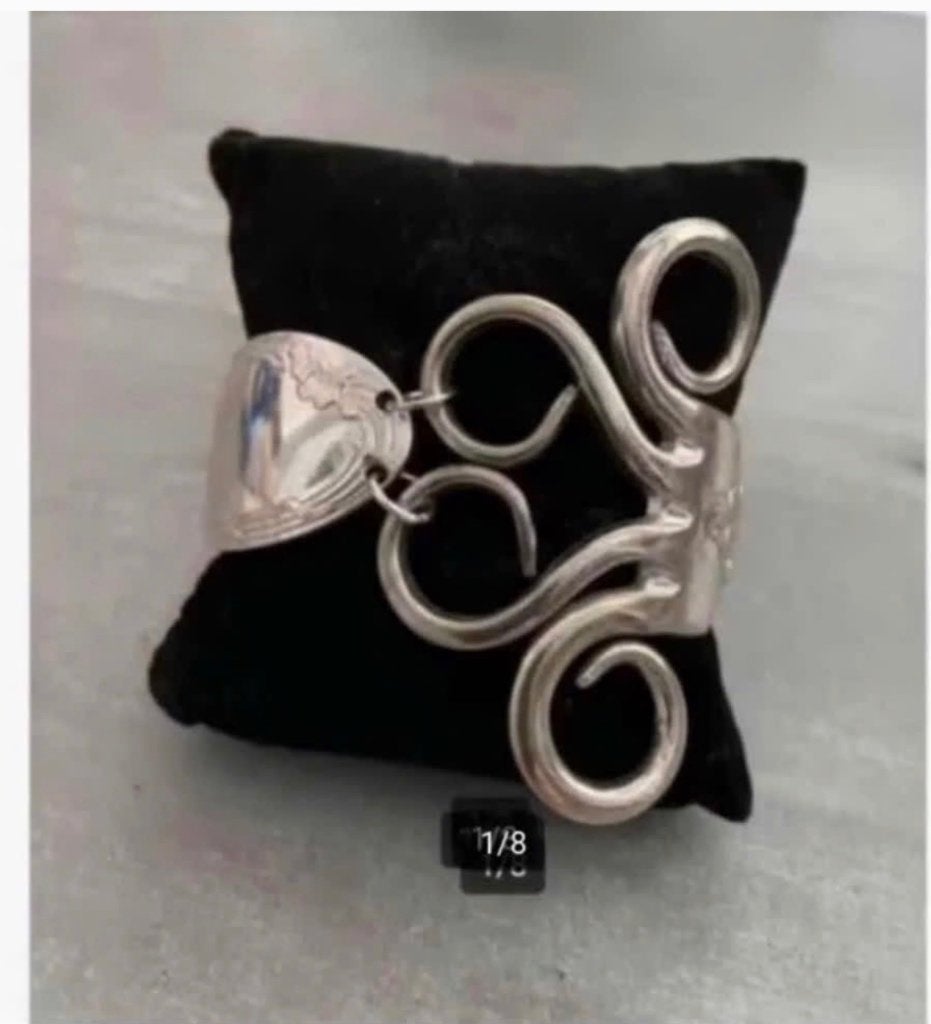 Vork, verzilverde armband, mooi bewerkt, verstelbaar, Overige materialen, Nieuw, Ophalen of Verzenden, X