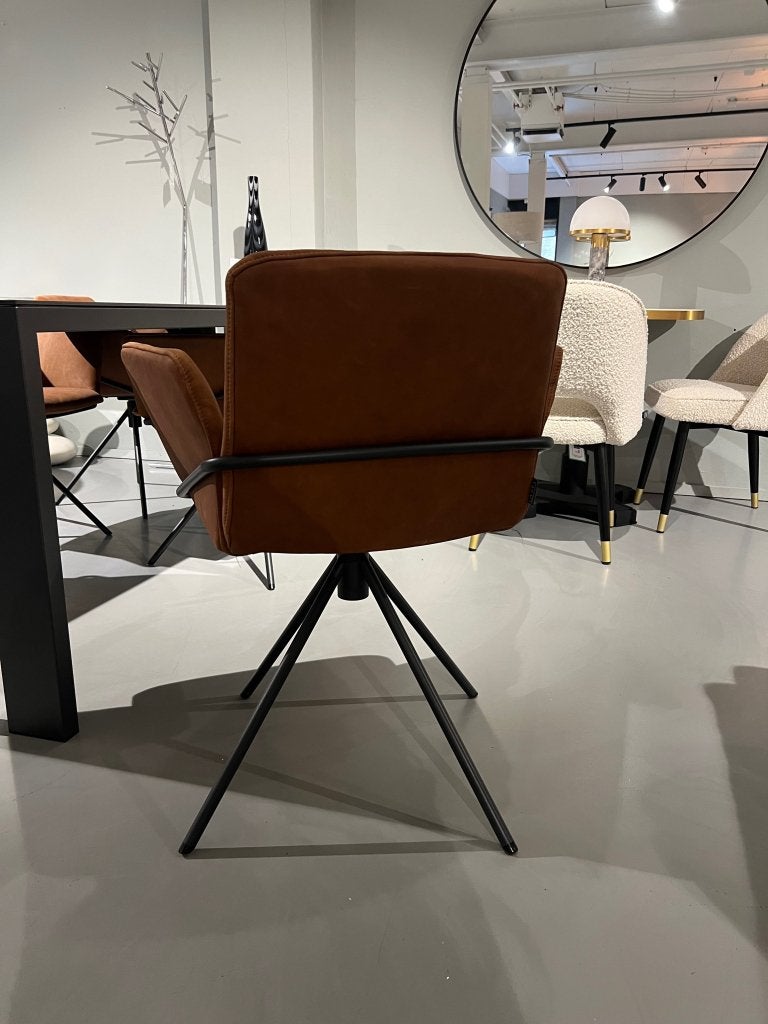 LABEL Vandenberg | Easy JR Eetkamerstoelen (Set van 6), Info@label.nl, Bruin, Nieuw, Leer