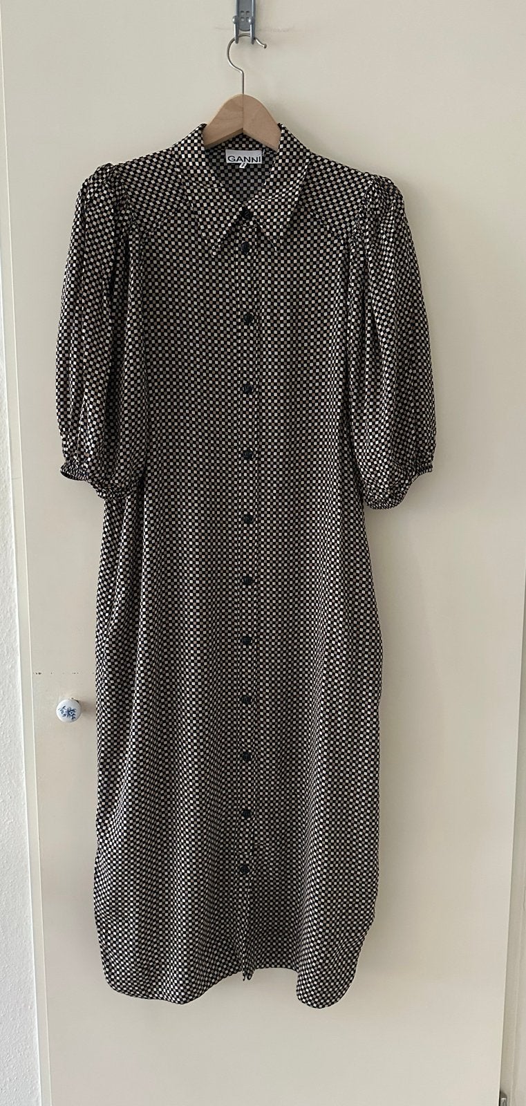 Ganni viscose midi-jurk EU 40 nieuw!, Ophalen of Verzenden, Nieuw, Maat 38/40 (M), Onder de knie