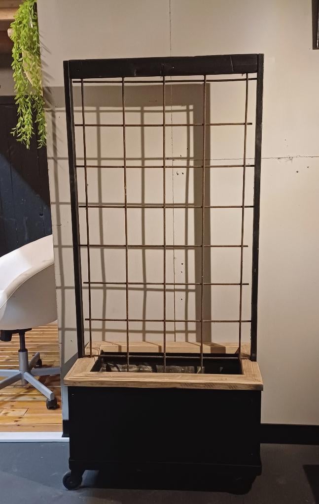 Bloembak border klimplanten rek zwart verrijdbaar, Tuin en Terras, Bloembakken en Plantenbakken, Ophalen, Nieuw, 60 cm of meer
