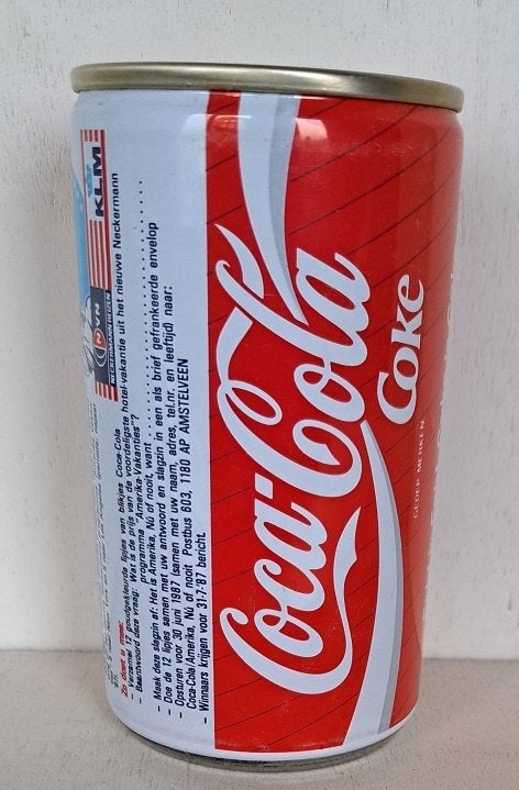 Coca-Cola Blik uit Nederland: NVN/KLM, Verzamelen, Ophalen of Verzenden, Gebruikt, Verpakking