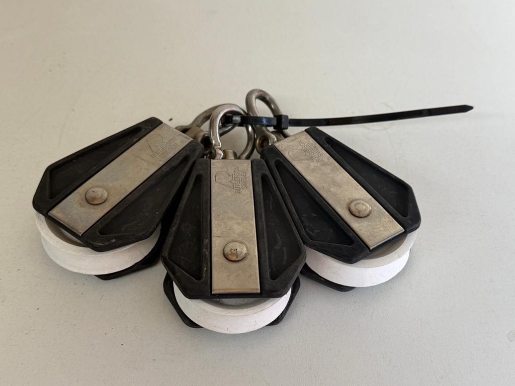 4 x Rutgerson 1 schijfs blok 60 mm schijf tot 12 mm lijn, Watersport en Boten, Accessoires en Onderhoud, Ophalen, Gebruikt, Overige typen