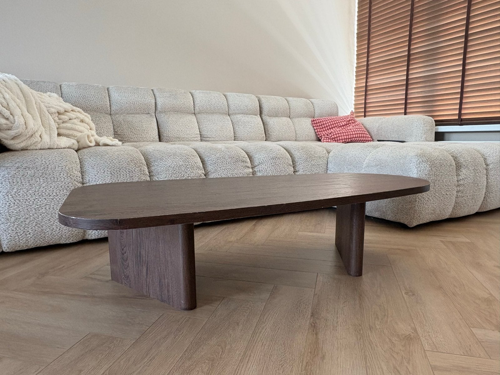 Fjôrd Salontafel Grönvik Mokka 130x65x32cm, Ophalen, Gebruikt, 50 tot 100 cm, 150 tot 200 cm