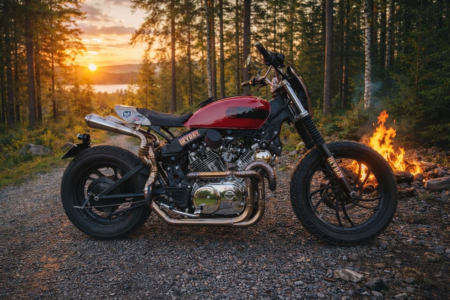 Flattrack yamaha caferacer custom scrambler 1000cc v-twin, Particulier, Chopper