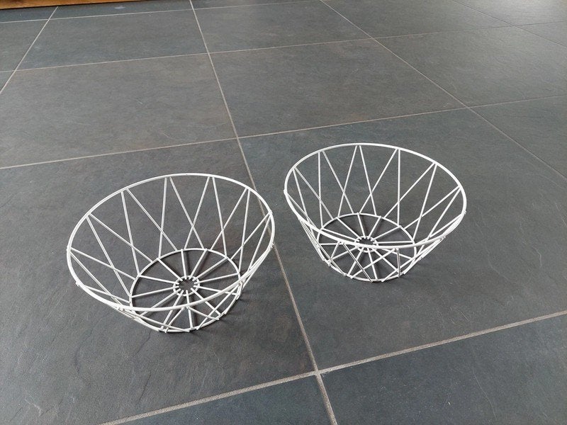 2 leuke metalen witte mandjes - nieuw, Mand, Rond, Nieuw, Ophalen of Verzenden