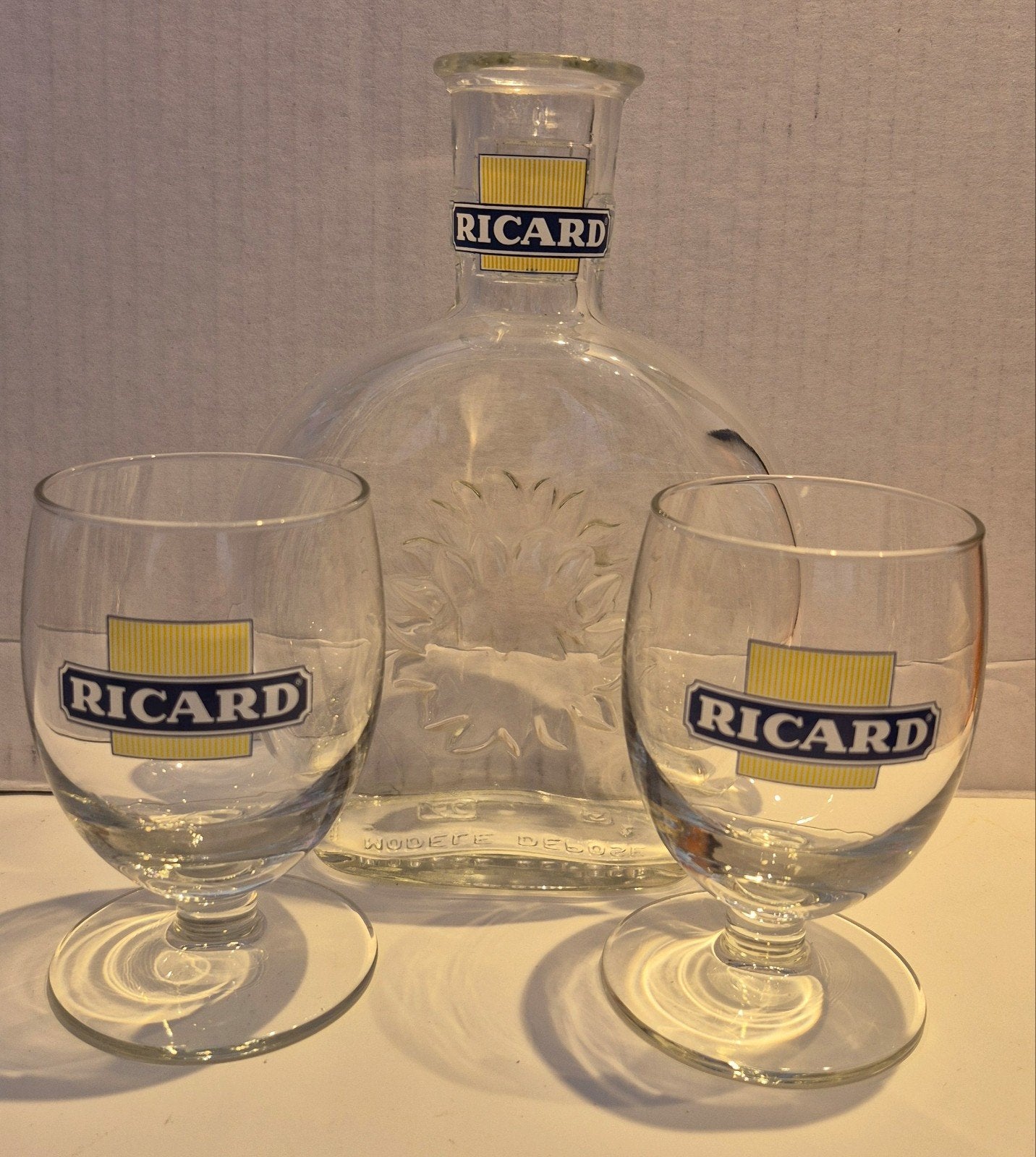Ricard setje (E), Verzamelen, Glas en Borrelglaasjes, Ophalen of Verzenden, Zo goed als nieuw, Borrel- of Shotglas