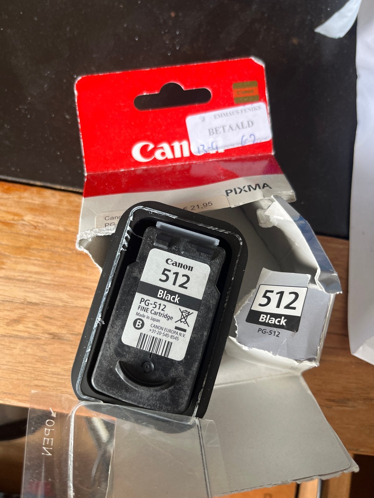 Canon PG-512 Zwarte Inktcartridge, Ophalen of Verzenden, Nieuw, Cartridge