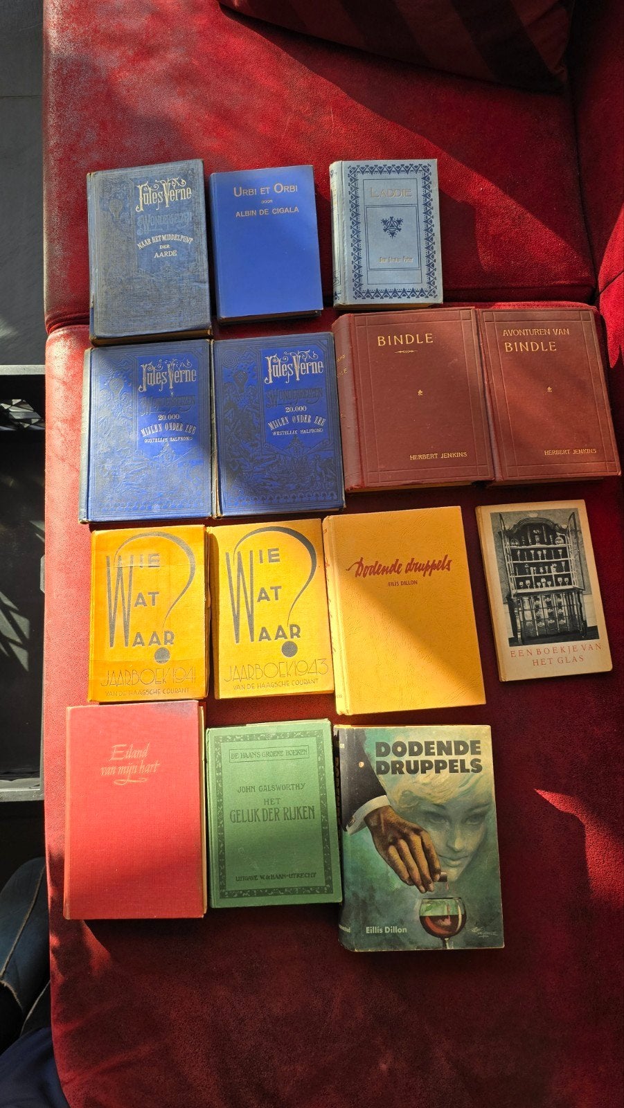 Diverse collectie vintage boeken, waaronder Jules Verne, Ophalen, Gelezen, Jules Verne, Herbert Jenkins, Ellis Dillon, John Galsworthy