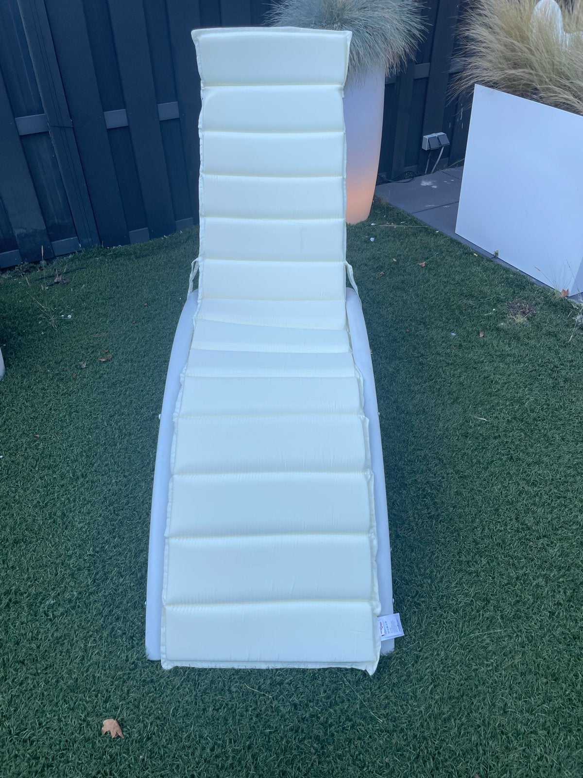 vidaXL Ligbedkussens 200x50x3 cm oxford stof crèmekleurig, Tuin en Terras, Ophalen, Zo goed als nieuw, Overige materialen