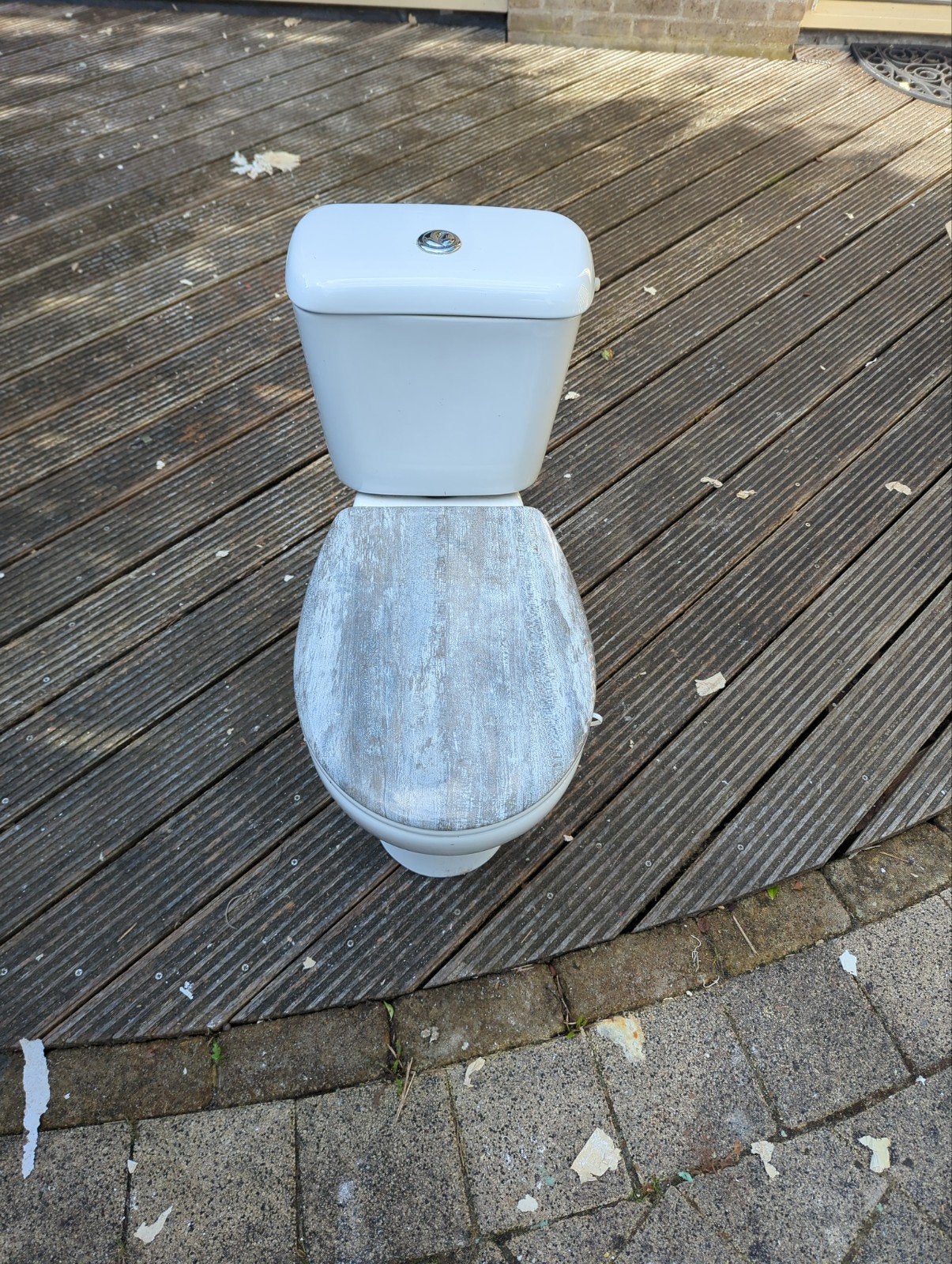 Toilet met softclose wc-bril, Ophalen, Gebruikt, Steen, Toilet