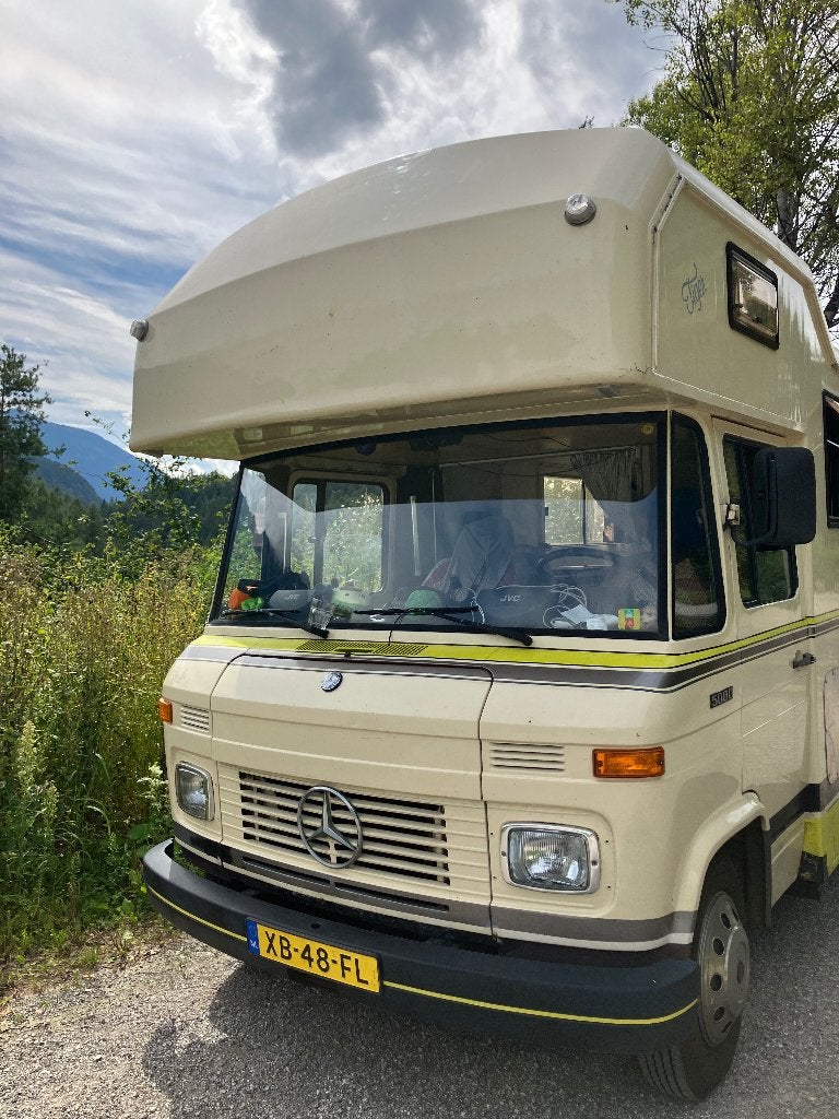 Mercedes 407D oldtimer 1981 wegenbelastingvrij + milieuzone✅, Caravans en Kamperen, Buscamper of Camperbus, Gaslek-detector, Mercedes-Benz
