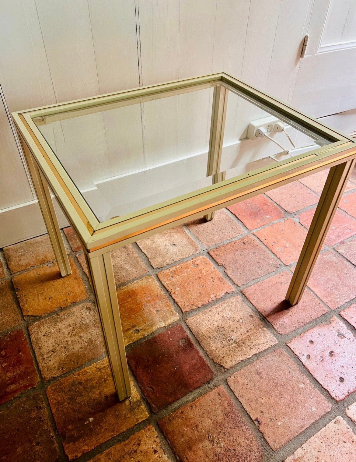 Vintage Pierre Vandel Paris bijzettafeltje, Ophalen, Gebruikt, Minder dan 55 cm, Minder dan 45 cm