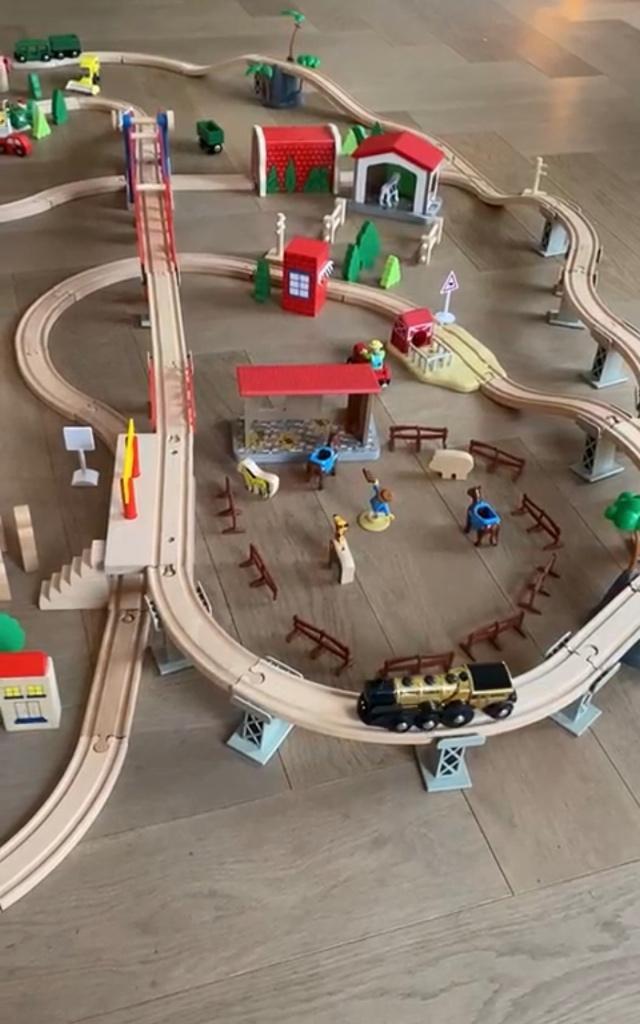Treinbaan, Kinderen en Baby's, Speelgoed | Houten speelgoed, Ophalen of Verzenden, Zo goed als nieuw, Overige typen