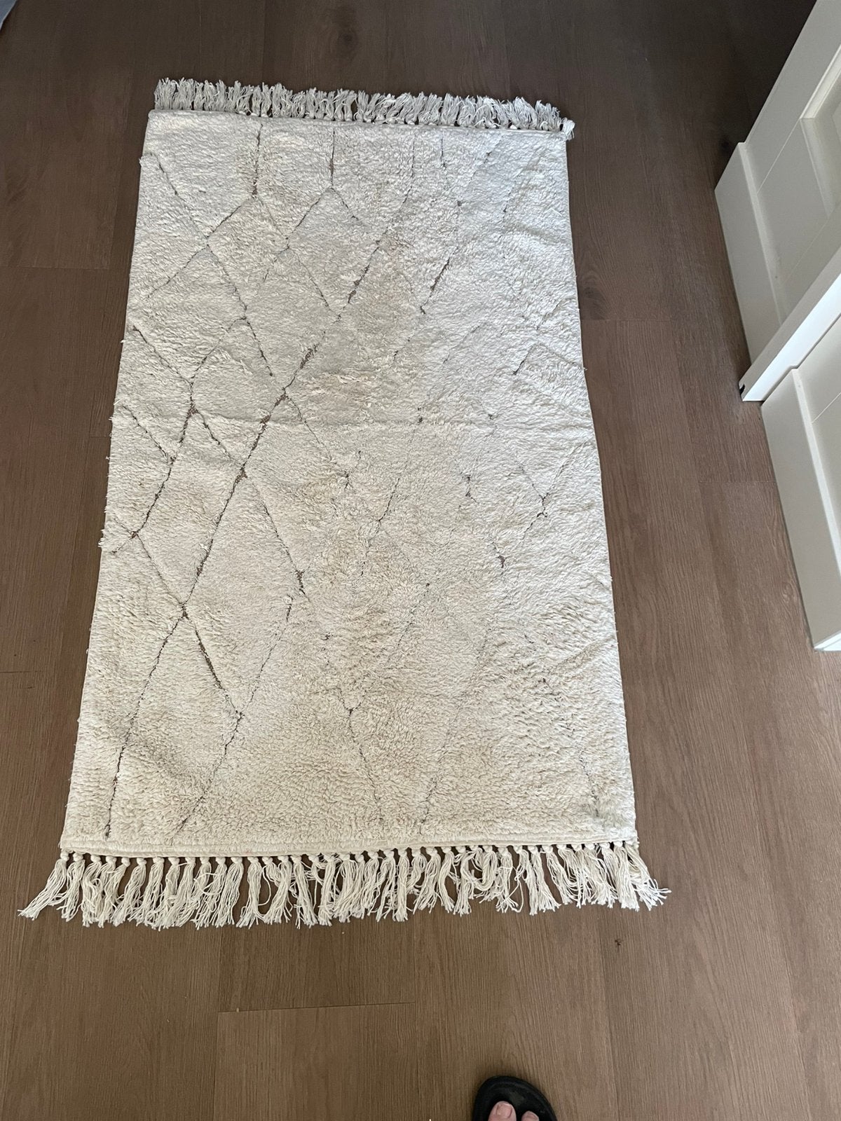 Vloerkleed, Huis en Inrichting, Stoffering | Tapijten en Kleden, Ophalen, 200 cm of meer, Zo goed als nieuw, Crème