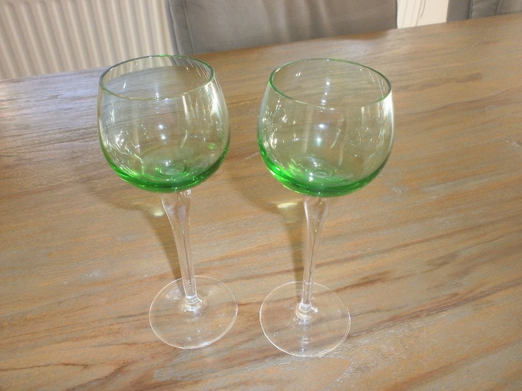 Vintage Witte Wijnglazen, Ophalen of Verzenden