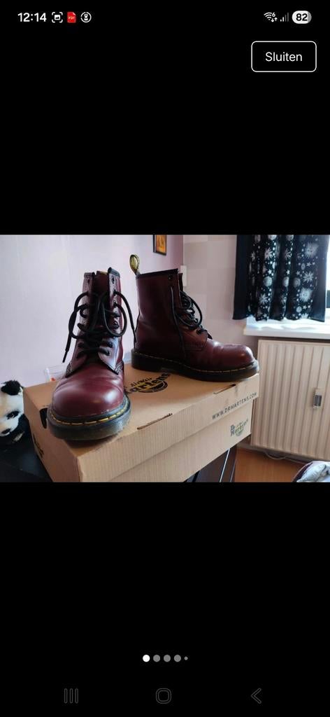 Dr. Martens 1460 Cherry Red Laarzen maat 36, Lage of Enkellaarzen, Ophalen of Verzenden, Dr. Martens, Gedragen