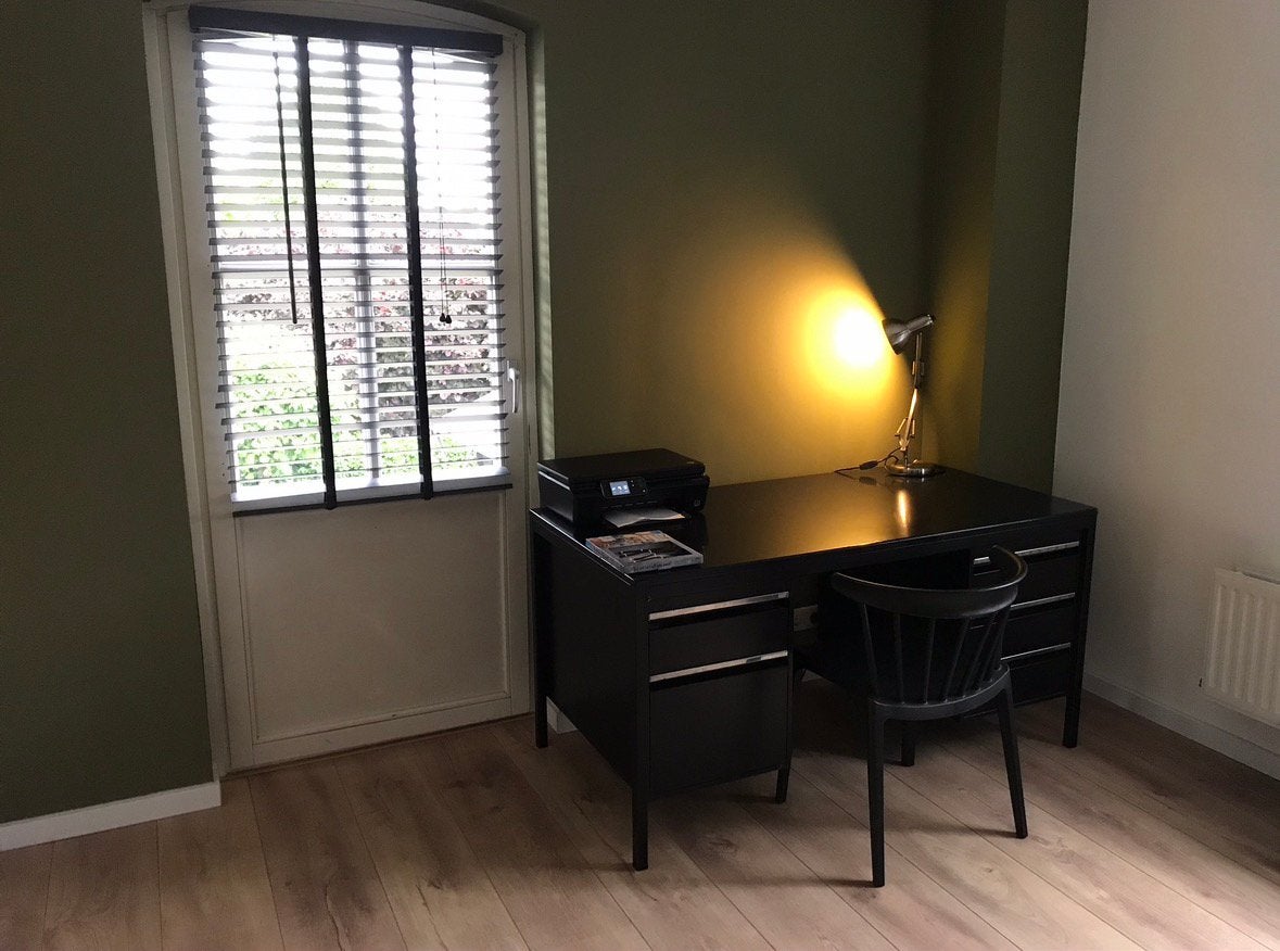 Bureau staal met lades  (buro stalen), Ophalen, Met lades, Gebruikt, Zwart