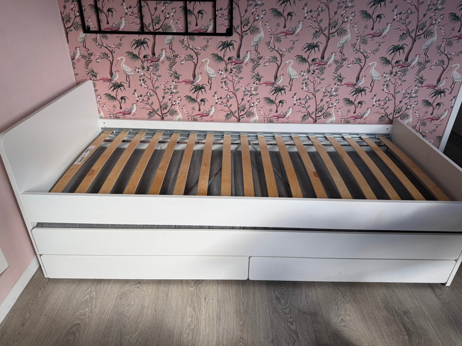 Bed släkt 90x200 met twee matrassen en topper, Ophalen, Gebruikt, 90 cm, Eenpersoons
